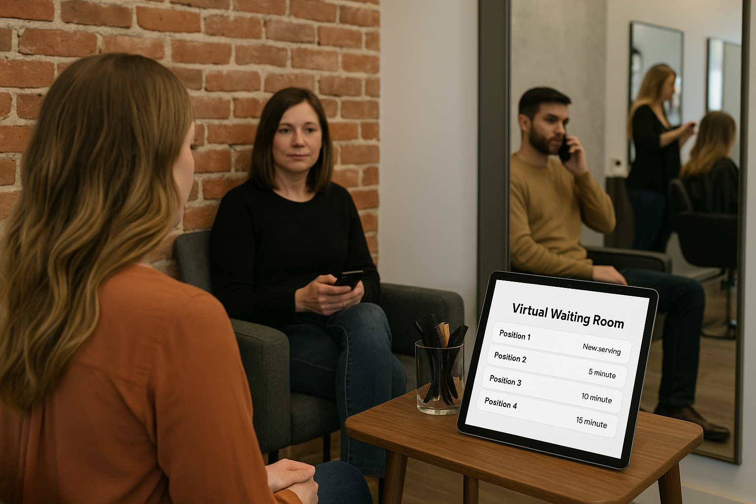 Virtual Waiting Room in a Modern Salon